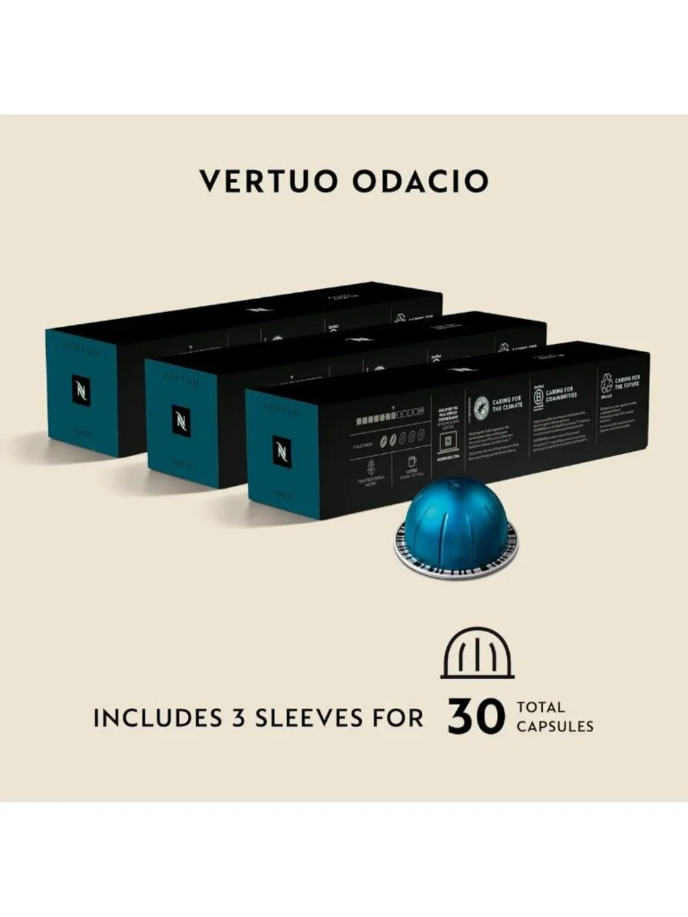 Dark Roast Coffee Pods, 30-Count, Nespresso Compatible, Rich Flavor, Bold Brew
